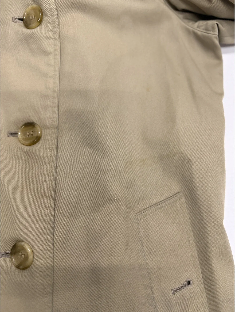 Burberry Classic Khaki Long Trench Coat with Double Breasted Buttons - Picture 7 of 16